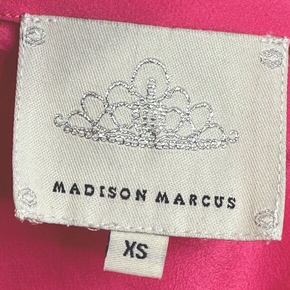 Madison Marcus One Shoulder Silk Pink Ruffle Mini Sequin Detailed Dress Size XS - Picture 7 of 9